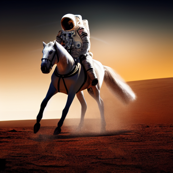 an astronaut riding a horse on mars artstation, hd, dramatic lighting, detailed